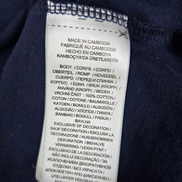 Polo Ralph Lauren Mens Large Navy Blue Long Sleeve T Shirt Red Logo - Picture 8 of 11